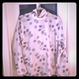Banana Republic blouse.  Gray leaf print.